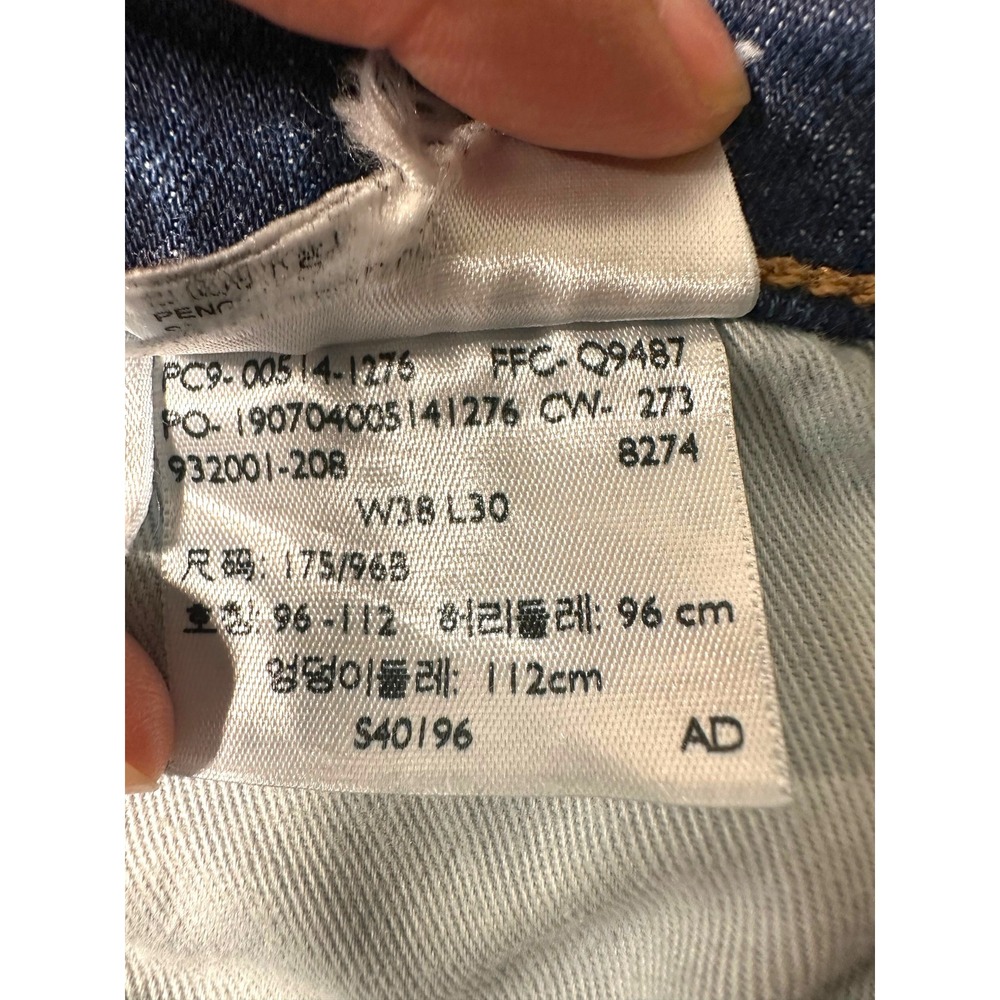 Levi's 514 Straight Jeans Mens 38x30 Blue Denim Premium Stretch Casual Classic - Picture 6 of 8